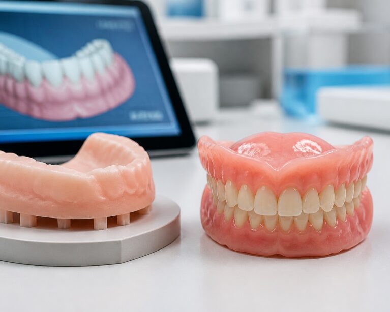 Proteze totale realizate prin flux CAD CAM pe masa laboratorului dentar