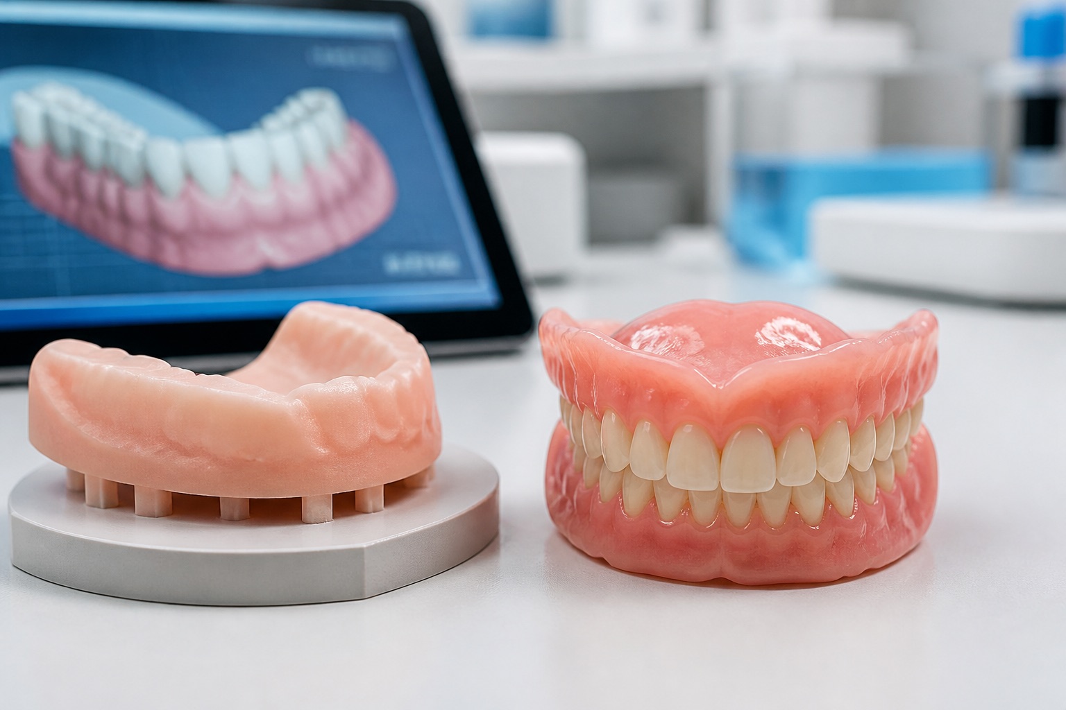 Proteze totale realizate prin flux CAD CAM pe masa laboratorului dentar